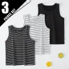 1/2/3 Pcs Children's Four Seasons Joker Striped Vest Boy Leisure Sports Comfortable Bottoming Shirt Girl Thin Cute Multicolor T