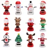 2024 Christmas Cute Car Ornament Solar Dancing Christmas Tree Snowman Santa Claus Elk Automatic Swing Car Interior Decoration