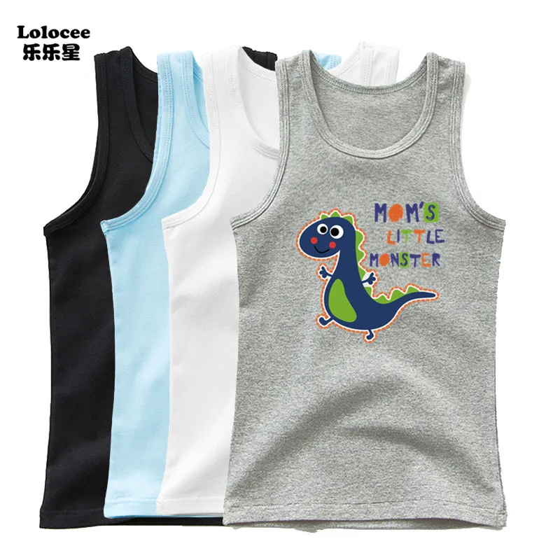 2024 Summe Children Vests for Boys Clothing Cartoon Dinosaur Print Kids Sport Causal Tank Tops Baby Cute Clothes - Image 6