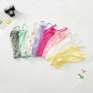2024 Summer Children's Clothing Cartoon Puppy Girls Tank Top Candy Colored Girls Vest Children Singlet Tops Baby Vest