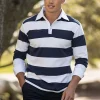 2025 Fashion Men's Stripe Long Sleeve Polo Shirt Breathable Casual Tops Slim Fit Quick Drying Classic Collar 3D Print Polo Shirt