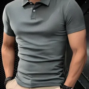 2025 Hot Sale Men's Summer Casual Breathable Comfortable Polo Shirt Men's Solid Color High Quality Short Sleeve T-Shirt