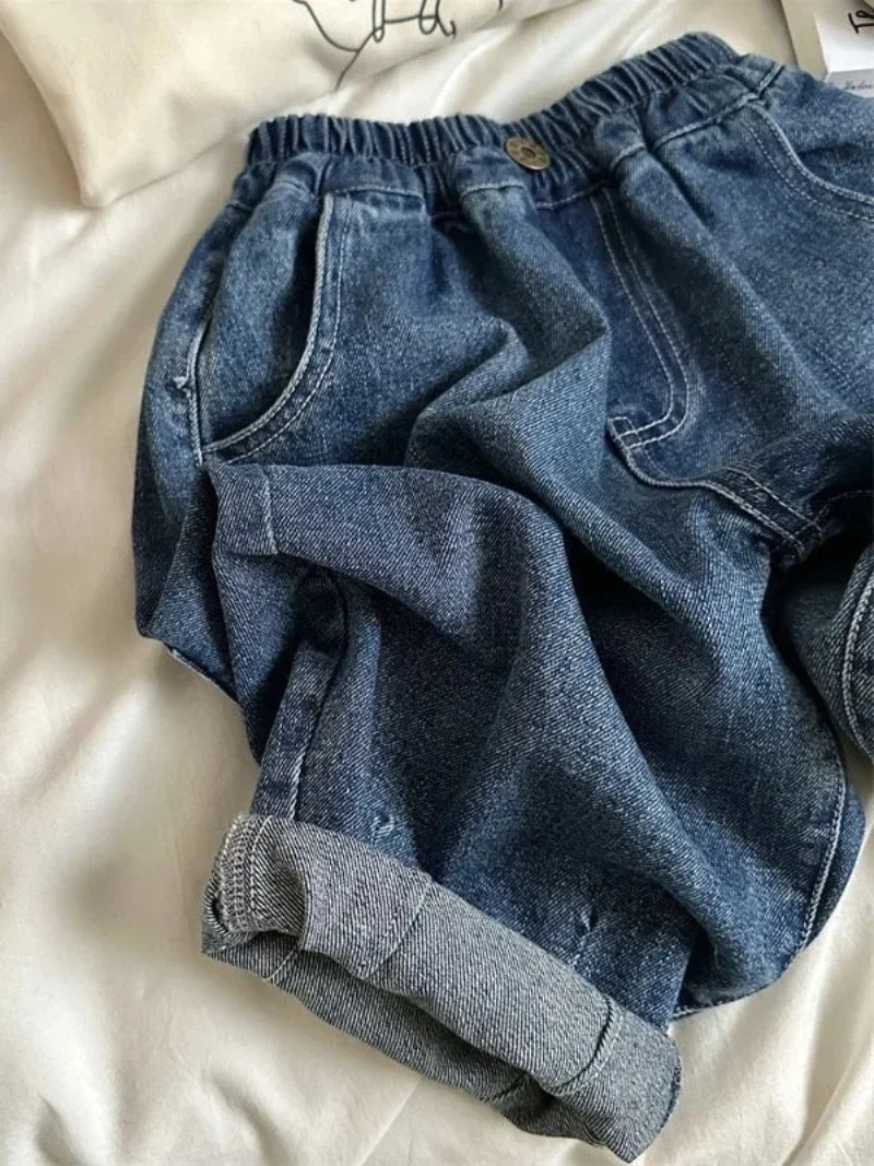 2025 Spring Summer Children's Clothes Girls Jeans Cotton Loose Baby Boys Harem Pants 1-7Year Toddler Kids Casual Denim Trousers - Image 5