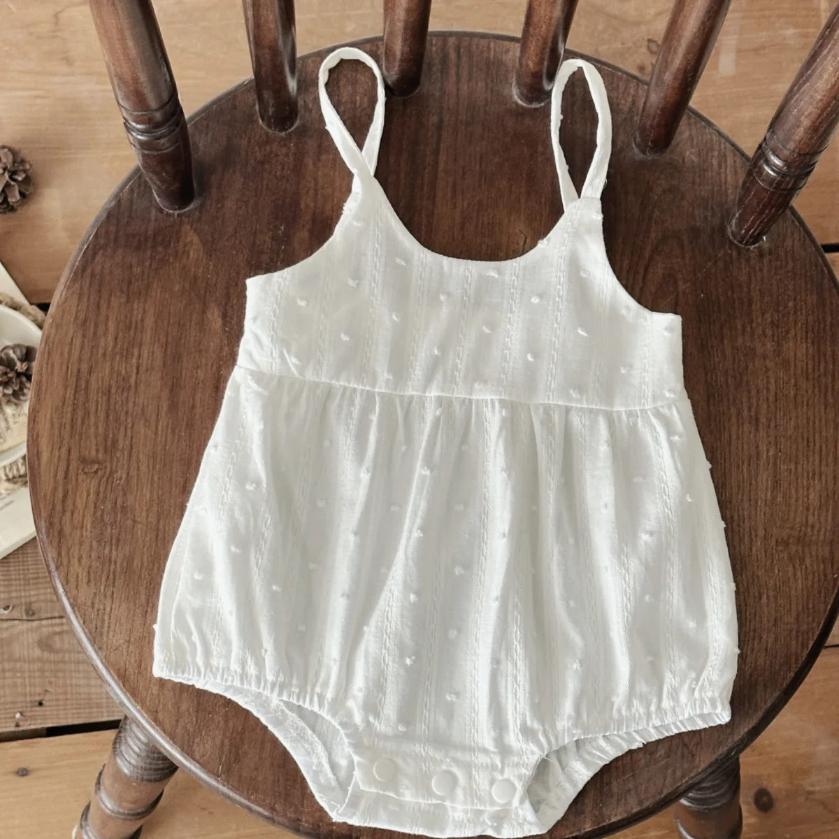 2025 Summer New Baby Girl Clothes Sweet And Cute White Strap bodysuit Infants Young Children Baby Suspenders Romper Jumpsuit - Image 6