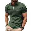 2026 Cross Border Foreign Trade 3D Digital Printing Simple Solid Color Art Series Summer Men's Large Casual Polo Shirt