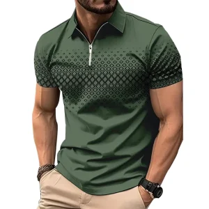2026 Cross Border Foreign Trade 3D Digital Printing Simple Solid Color Art Series Summer Men's Large Casual Polo Shirt