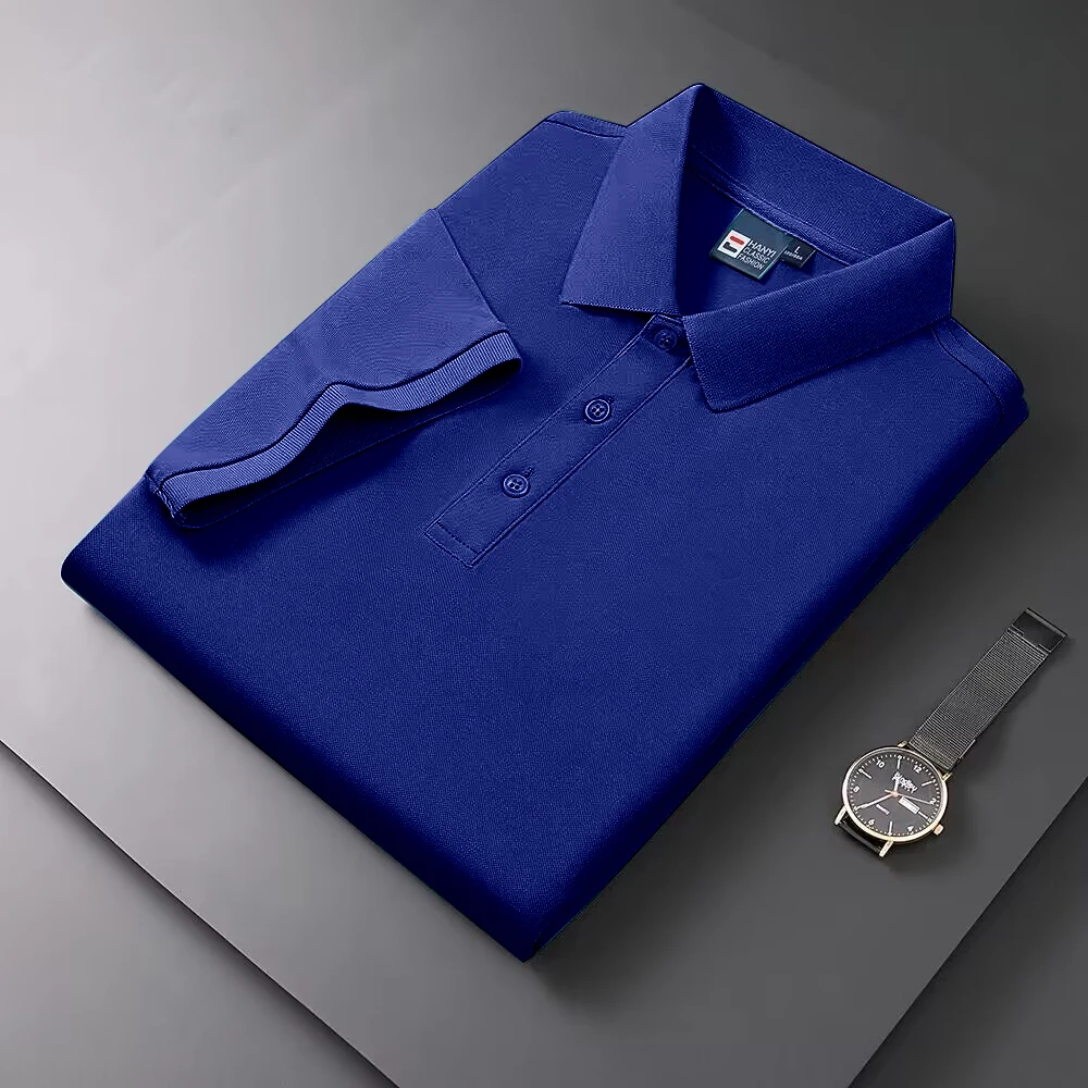 2026 Hot Sale Men's Summer Casual Breathable Comfortable Polo Shirt Men's Solid Color High Quality Short Sleeve T-Shirt - Image 2