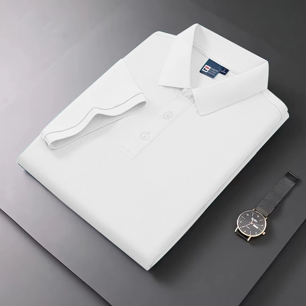 2026 Hot Sale Men's Summer Casual Breathable Comfortable Polo Shirt Men's Solid Color High Quality Short Sleeve T-Shirt - Image 4