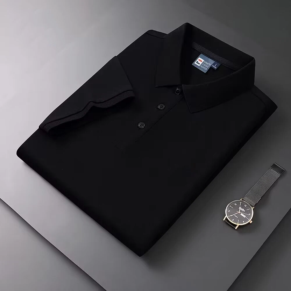 2026 Hot Sale Men's Summer Casual Breathable Comfortable Polo Shirt Men's Solid Color High Quality Short Sleeve T-Shirt - Image 3