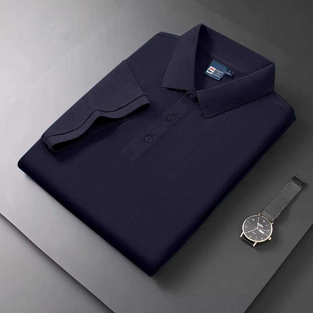 2026 Hot Sale Men's Summer Casual Breathable Comfortable Polo Shirt Men's Solid Color High Quality Short Sleeve T-Shirt - Image 5