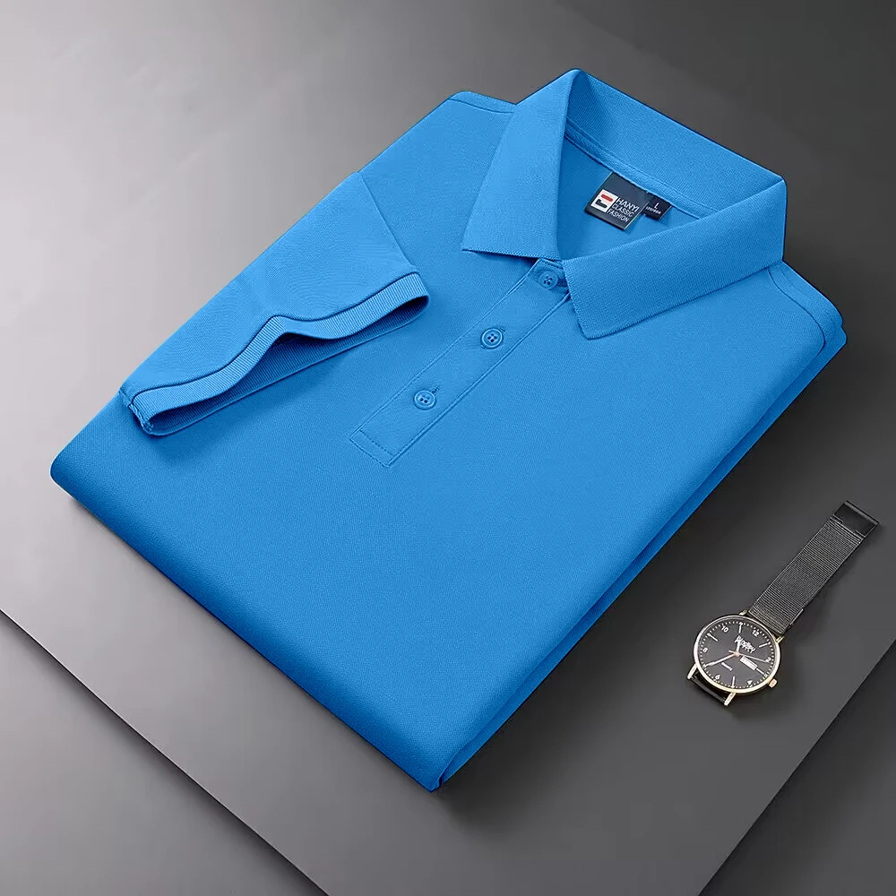 2026 Hot Sale Men's Summer Casual Breathable Comfortable Polo Shirt Men's Solid Color High Quality Short Sleeve T-Shirt - Image 6