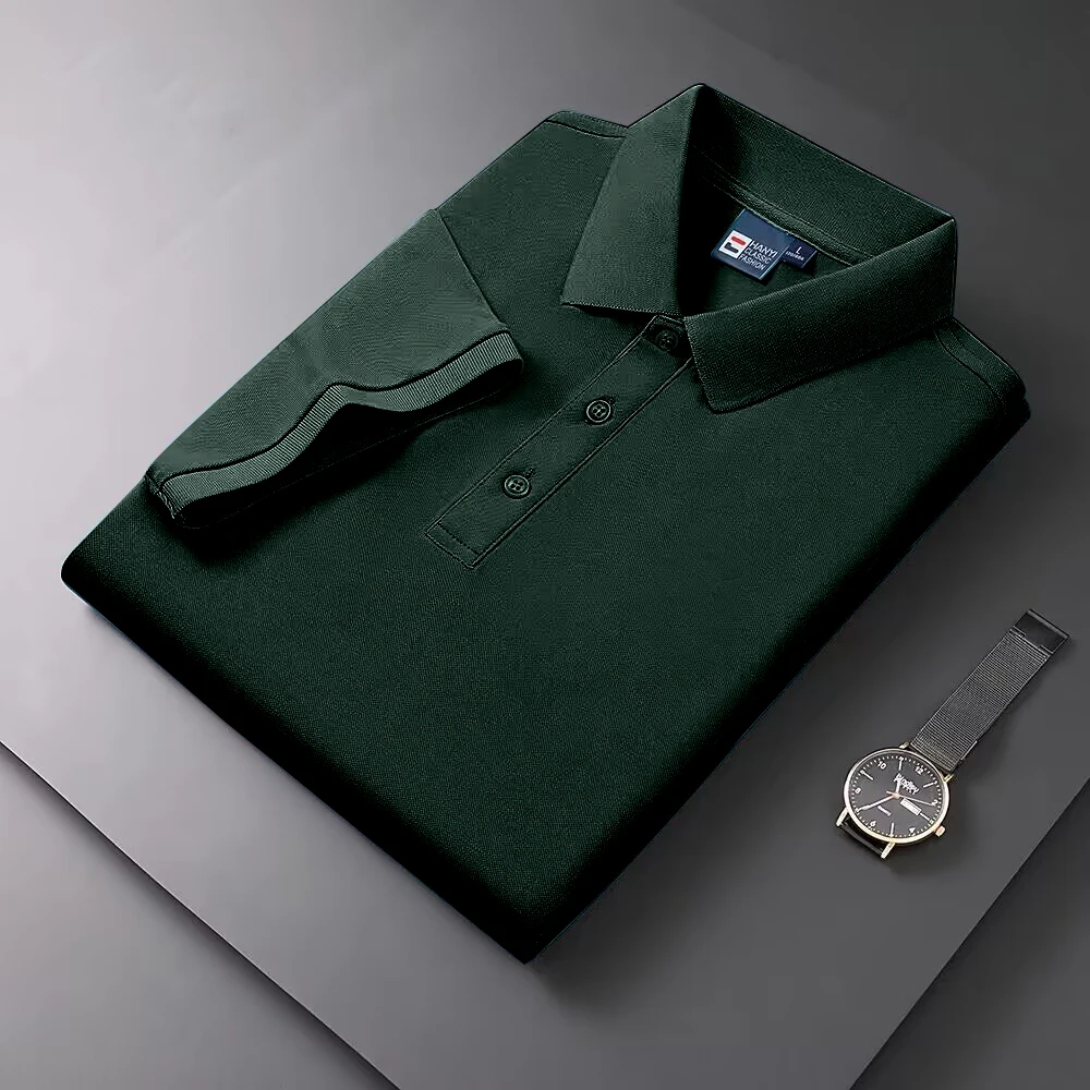 2026 Hot Sale Men's Summer Casual Breathable Comfortable Polo Shirt Men's Solid Color High Quality Short Sleeve T-Shirt