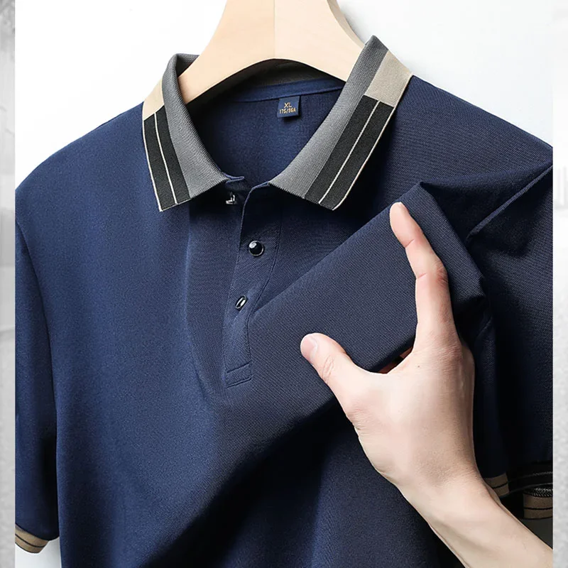 2026 New Men's Business Casual Short Sleeved Printed Polo Shirt Fashionable Breathable Comfortable and Versatile Top - Image 4