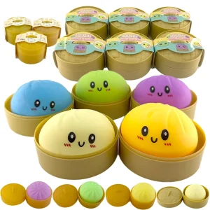 2026 Squishy Dumplings Stress Relief Fidget Toy Colorful Simulation Food Steamed Stuffed Bun Dough Toys Slow-rise Squeeze Toys