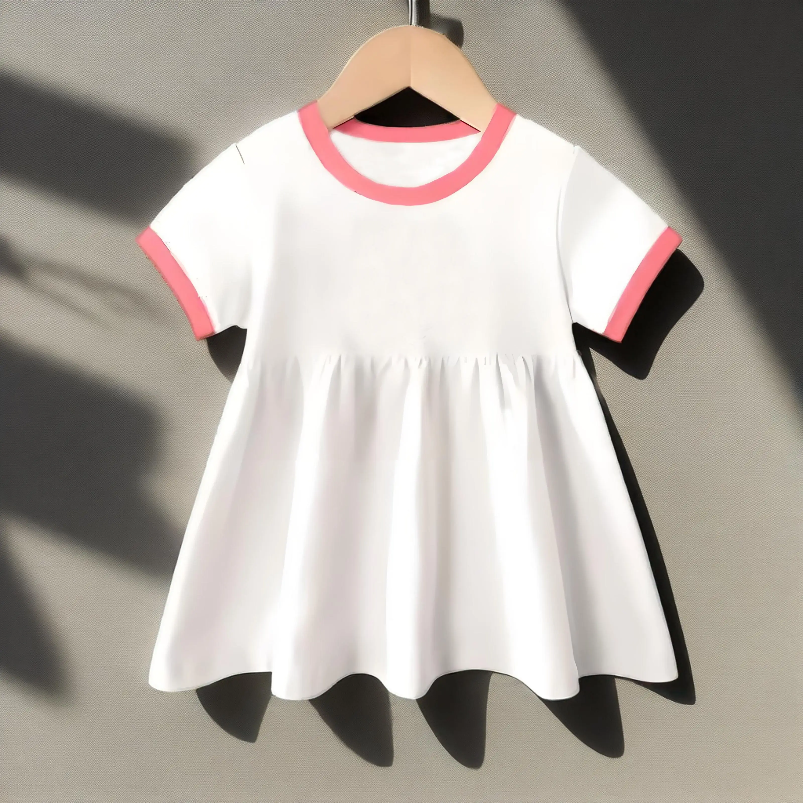 2026 Summer Baby Girls Fashion A-line Dress Kids O Neck Short Sleeve T Shirt Dress Baby Girls Casual Dresses Beach Clothes New - Image 6