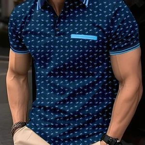2026 Summer Men's Polo Shirt - 3D Printed Design Breathable Lightweight Stylish and Fashionable Outdoor Men's Clothing