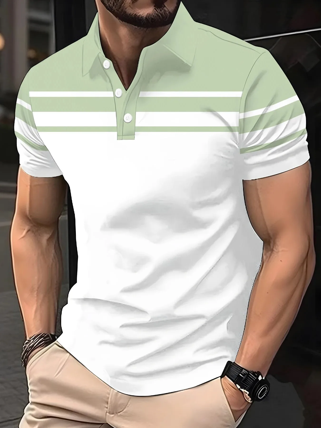 2026 Summer Men's Polo Shirt - 3D Printed Design Breathable Lightweight Stylish and Fashionable Outdoor Men's Clothing - Image 4