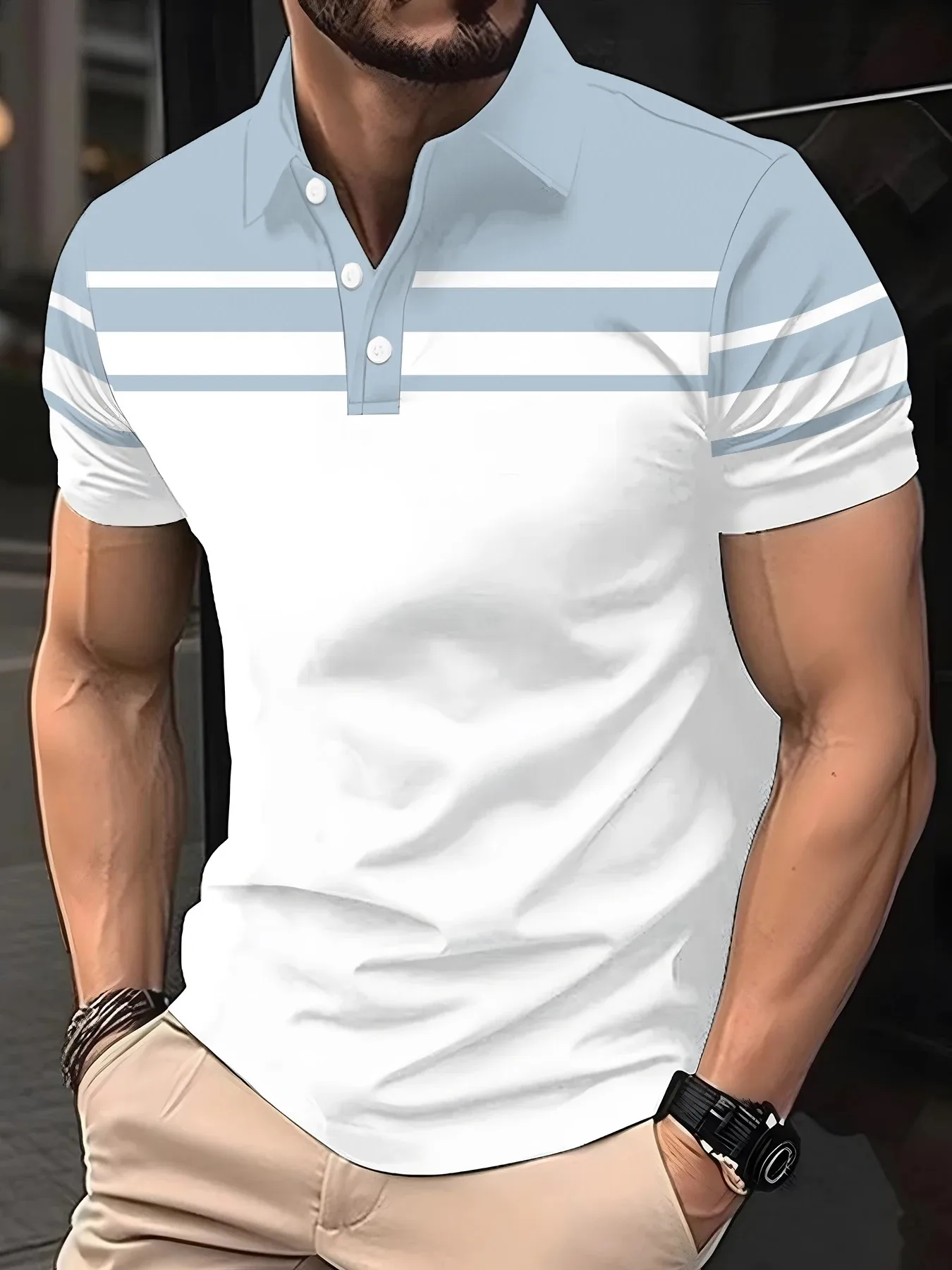 2026 Summer Men's Polo Shirt - 3D Printed Design Breathable Lightweight Stylish and Fashionable Outdoor Men's Clothing - Image 2