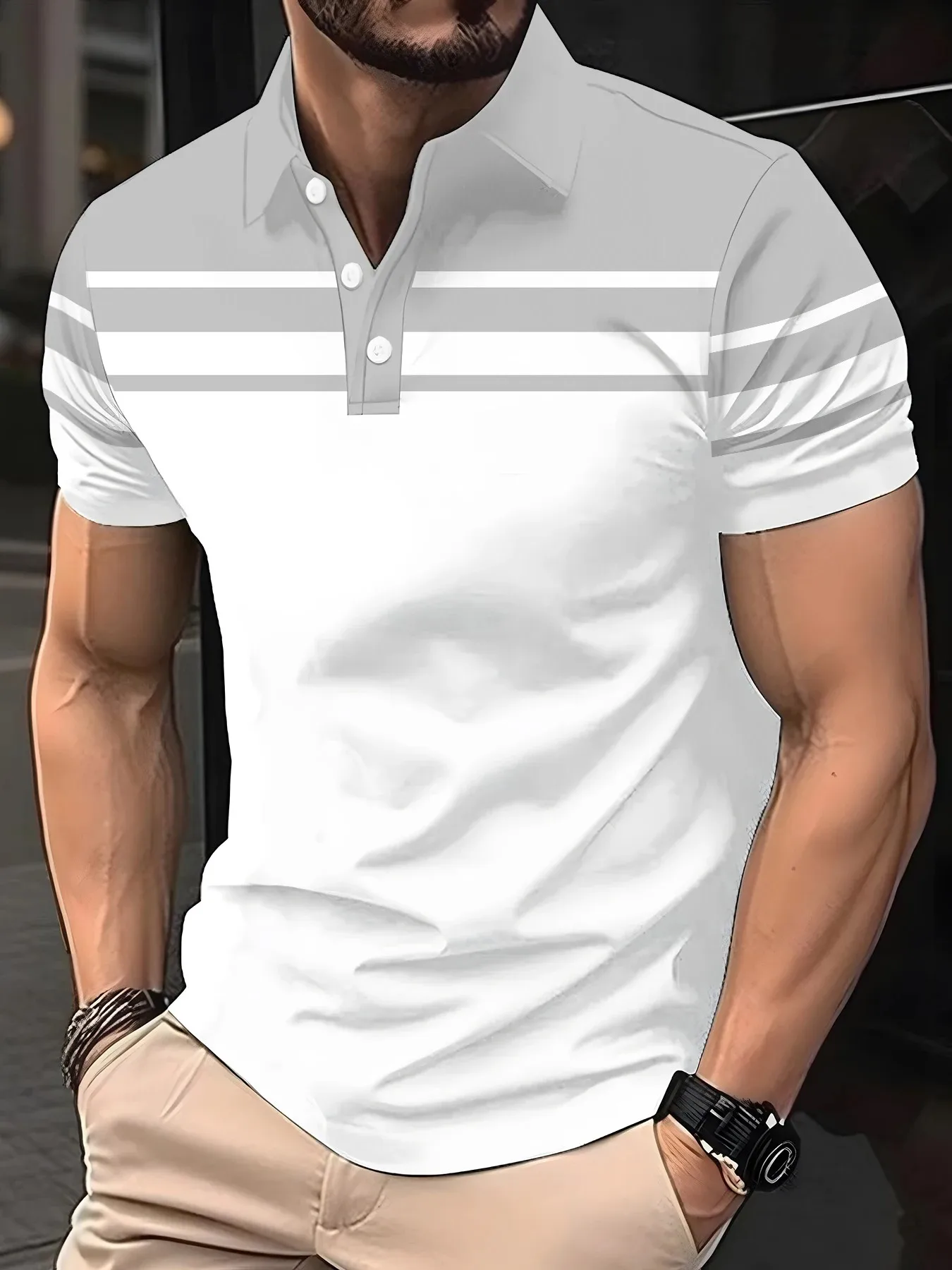 2026 Summer Men's Polo Shirt - 3D Printed Design Breathable Lightweight Stylish and Fashionable Outdoor Men's Clothing - Image 5