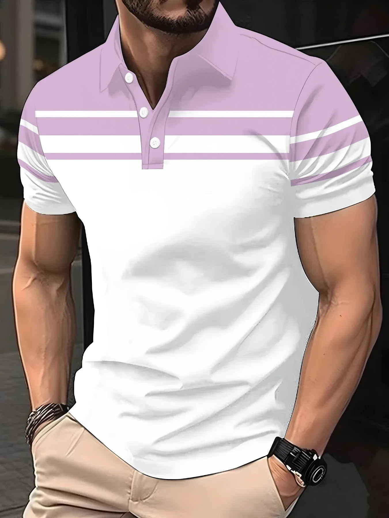 2026 Summer Men's Polo Shirt - 3D Printed Design Breathable Lightweight Stylish and Fashionable Outdoor Men's Clothing - Image 3