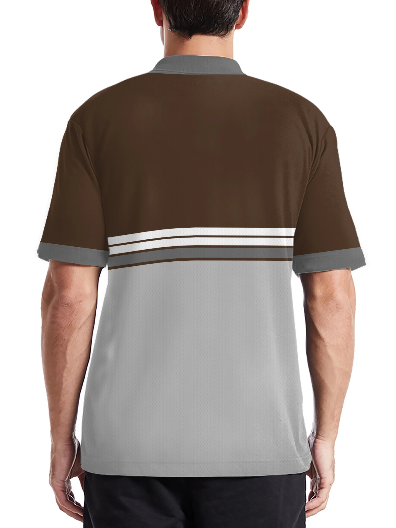 2026 Summer Men's Polo Shirt with Stripes Print Breathable Lightweight Casual Fashionable Outdoor Men's Clothing - Image 2