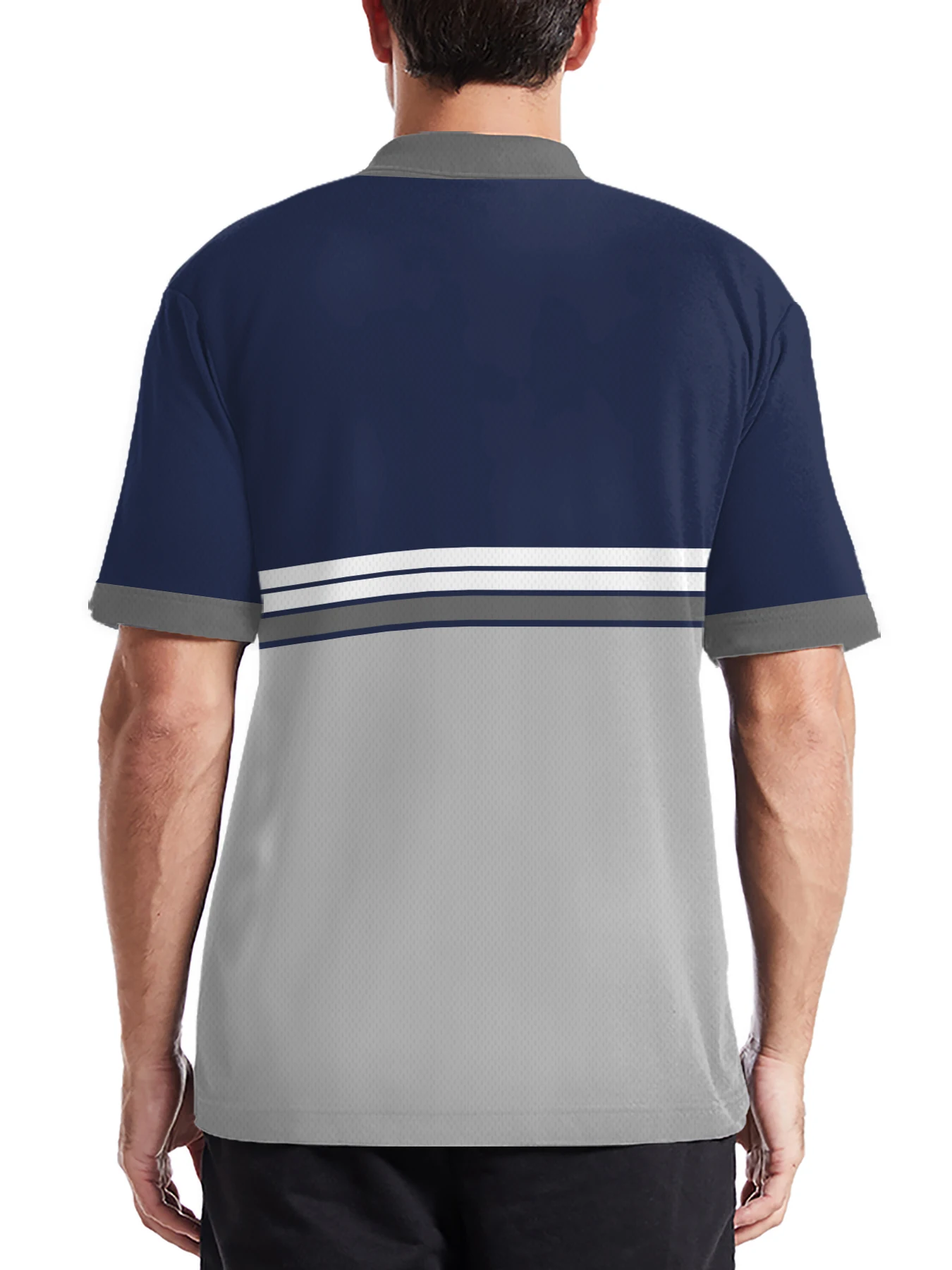 2026 Summer Men's Polo Shirt with Stripes Print Breathable Lightweight Casual Fashionable Outdoor Men's Clothing - Image 4