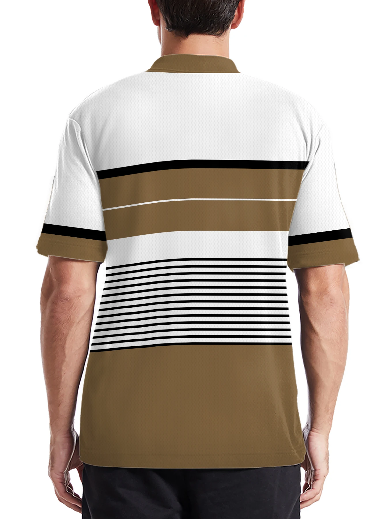 2026 Summer Men's Polo Shirt with Stripes Print Breathable Lightweight Comfortable Casual and Fashionable Men's Clothing - Image 5