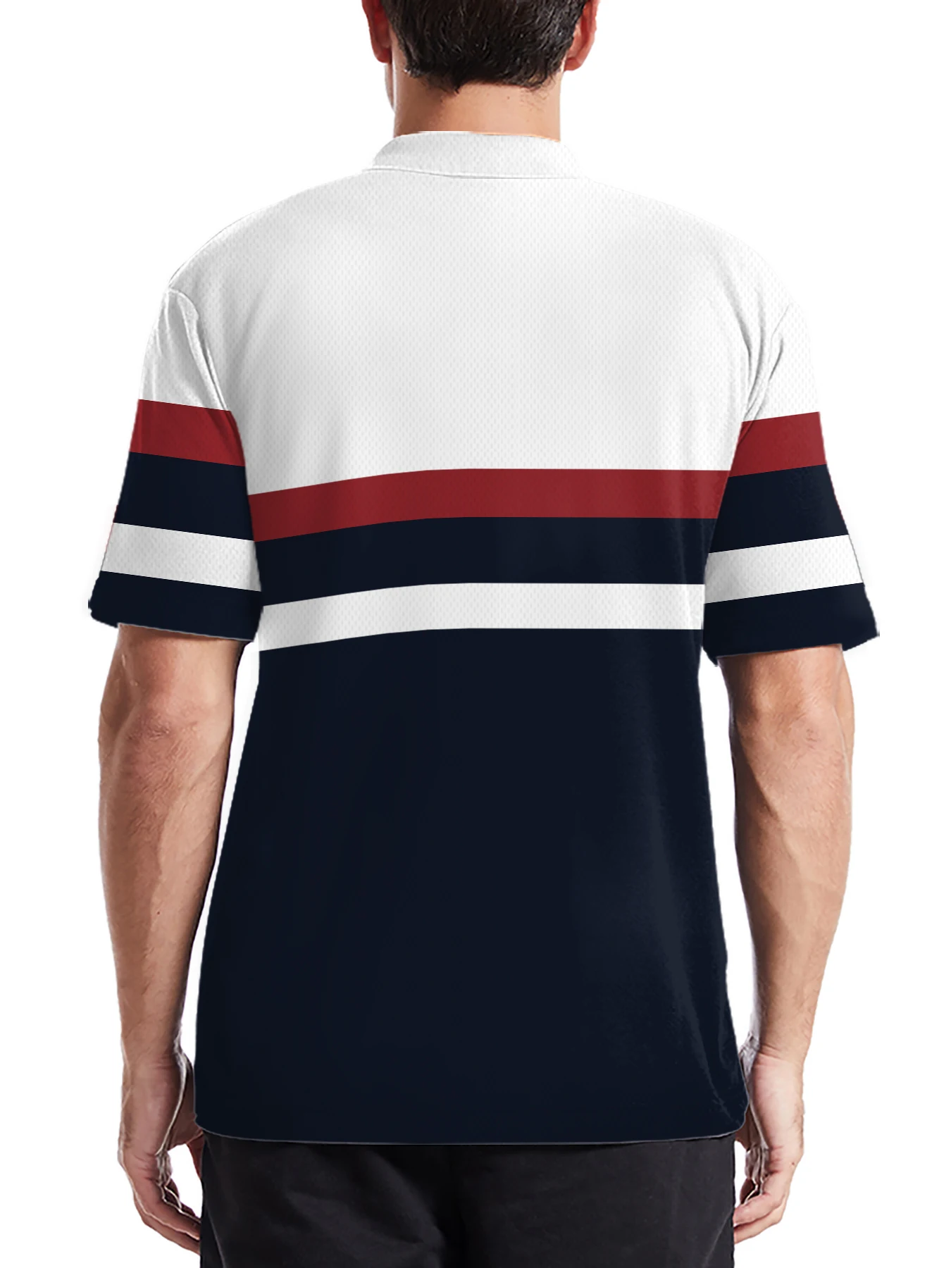 2026 Summer Men's Polo Shirt with Stripes Print Breathable Lightweight Comfortable Casual and Fashionable Men's Clothing - Image 2