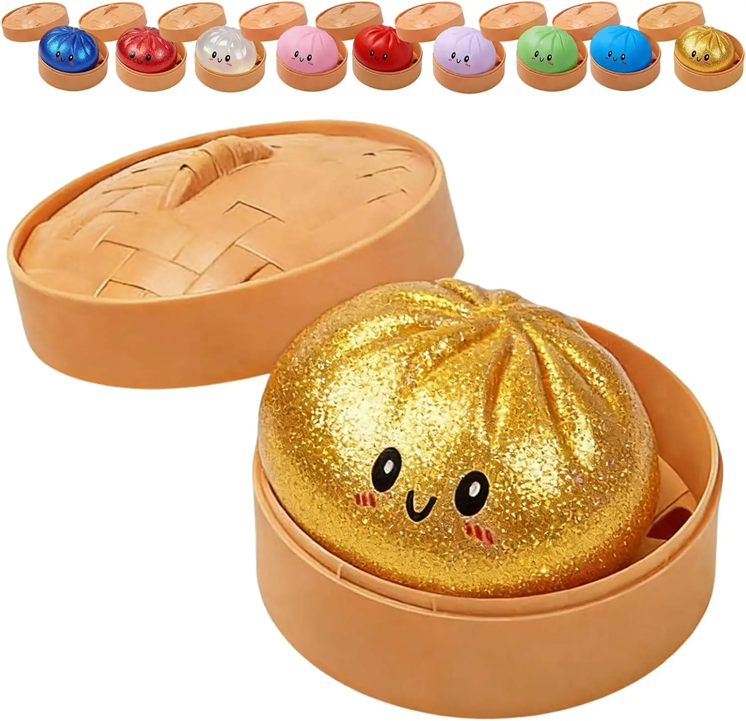 2027Glitter Dumpling Glitter Dumpling Squishy with Box Dumplings Sensory Squeeze Toy for Stress Relief - Image 2
