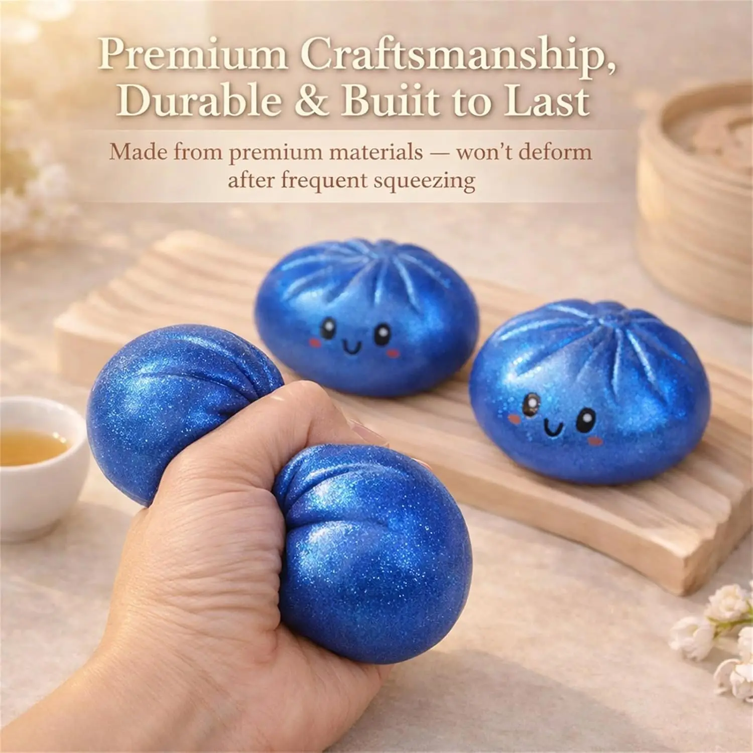2027Glitter Dumpling Glitter Dumpling Squishy with Box Dumplings Sensory Squeeze Toy for Stress Relief - Image 4