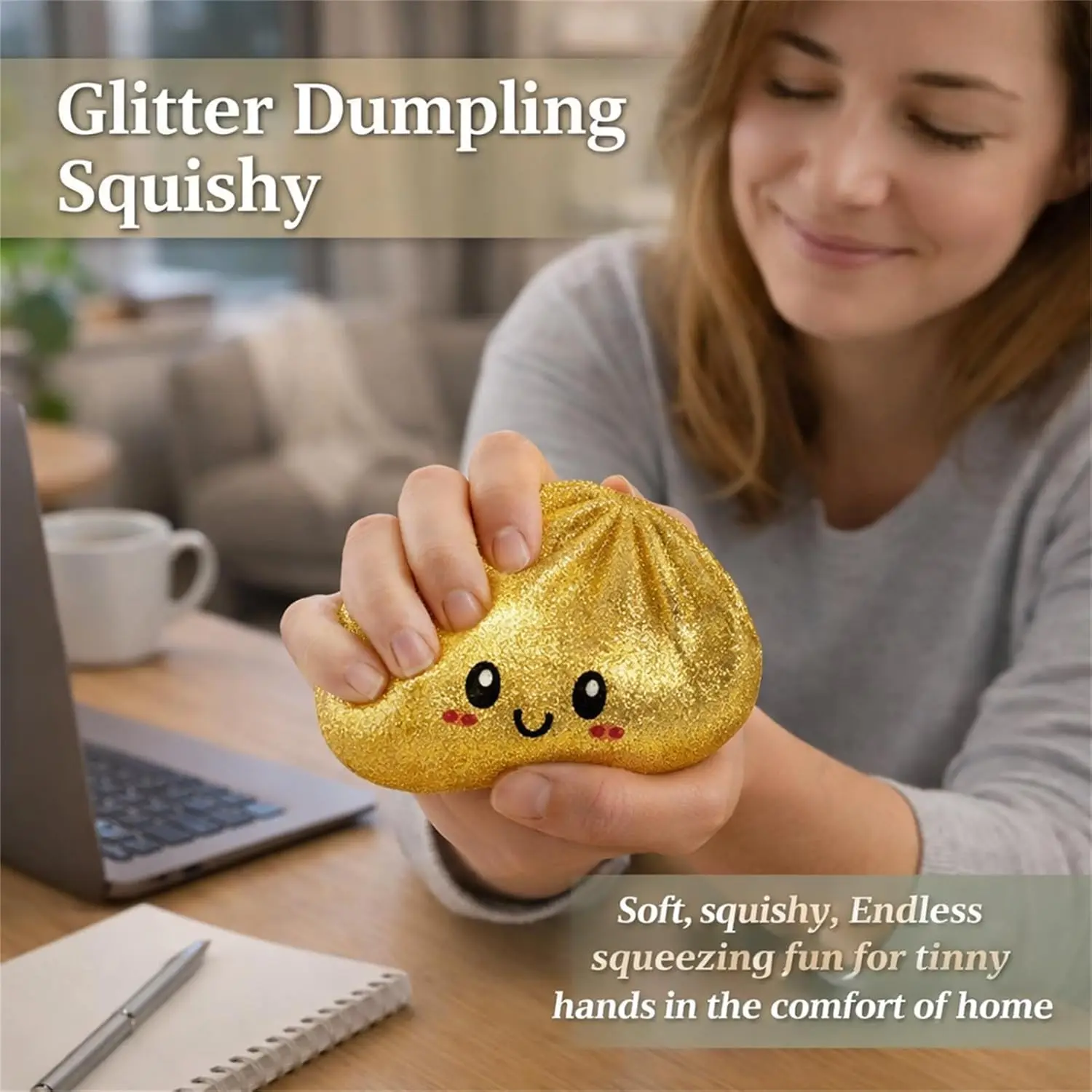 2027Glitter Dumpling Glitter Dumpling Squishy with Box Dumplings Sensory Squeeze Toy for Stress Relief