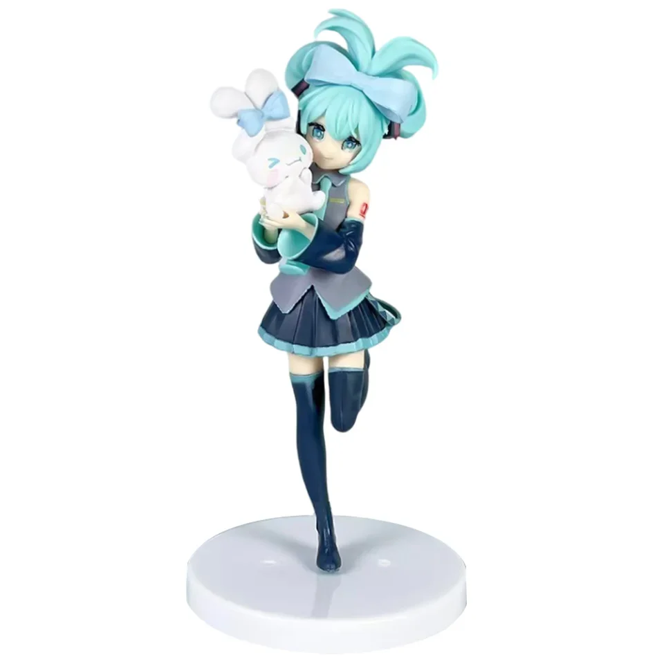 20CM Anime Hatsune Miku X Cinnamoroll Figure Anime Peripheral Collectible Models Decorative Decorations Children Kawaii Gift - Image 2