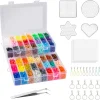 24 Colors 5mm Fuse Bead Kit Craft Kit for Kids 5 Pegboards,Ironing Paper Accessories Exercise Kid's Concentration and Endurance