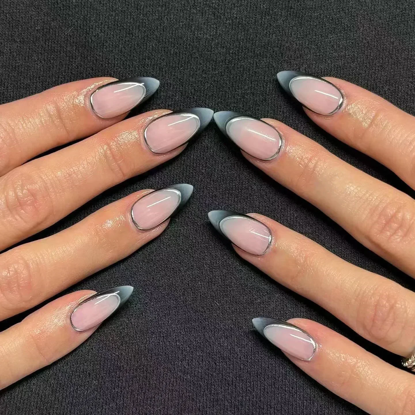 24Pcs French False Nails Almond Fake Nails with Glue Press on White Edge Design Wearable Simple Ins Pink Stiletto Nail Tips - Image 4