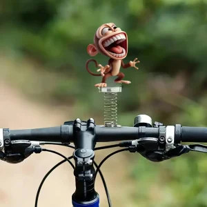 2D Funny Big-mouthed Monkey Car Ornament Cute Acrylic Spring Shake Ornament For Bicycle Car Center Console Desktop Decoration ﻿
