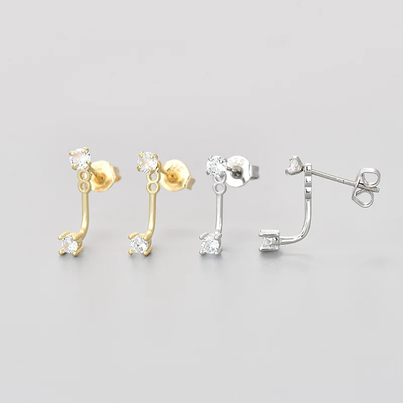 2PCS Double Flower Stud Earring Womem Fashion Tragus Piercing Earring Cartilage Jewelry Crystal Lobe Earring For Girls Cute Gift - Image 4
