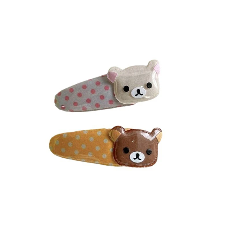 2PCS Kawaii Cartoon Rilakkuma Bangs Side Clip Cute Wave Point BB Hair Clip Sweet Versatile Hairpin Hair Decoration Birthday Gift - Image 6
