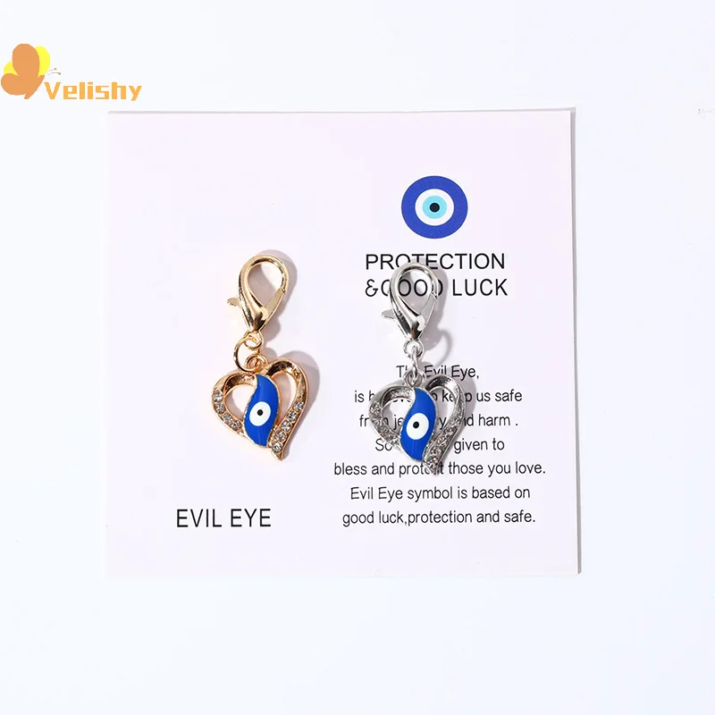 2PCS Pretty Turkish Keychain For Women Men Blue Eye Key Ring Pendants Bag Charm Car Key Holder Rings Backpack Jewelry - Image 6