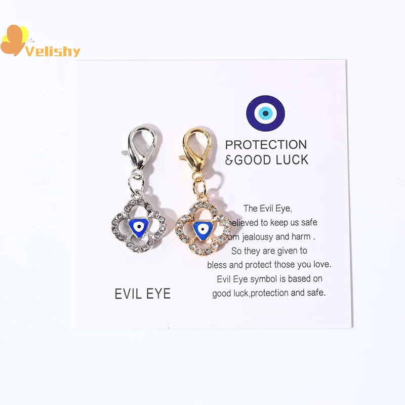 2PCS Pretty Turkish Keychain For Women Men Blue Eye Key Ring Pendants Bag Charm Car Key Holder Rings Backpack Jewelry - Image 4