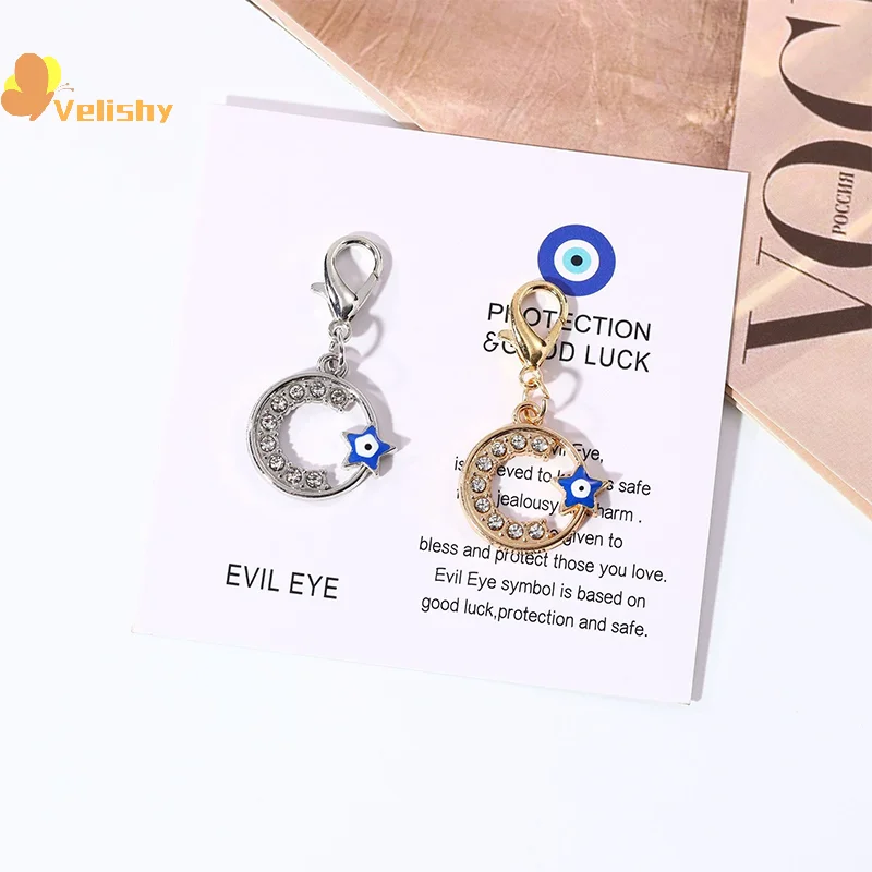 2PCS Pretty Turkish Keychain For Women Men Blue Eye Key Ring Pendants Bag Charm Car Key Holder Rings Backpack Jewelry - Image 5