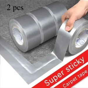 2Pcs Super 10M Sticky Cloth Duct Tape Carpet Binding Floor Heavy Duty Industrial Adhesive Tape Repair Bundles Thickened Decorati