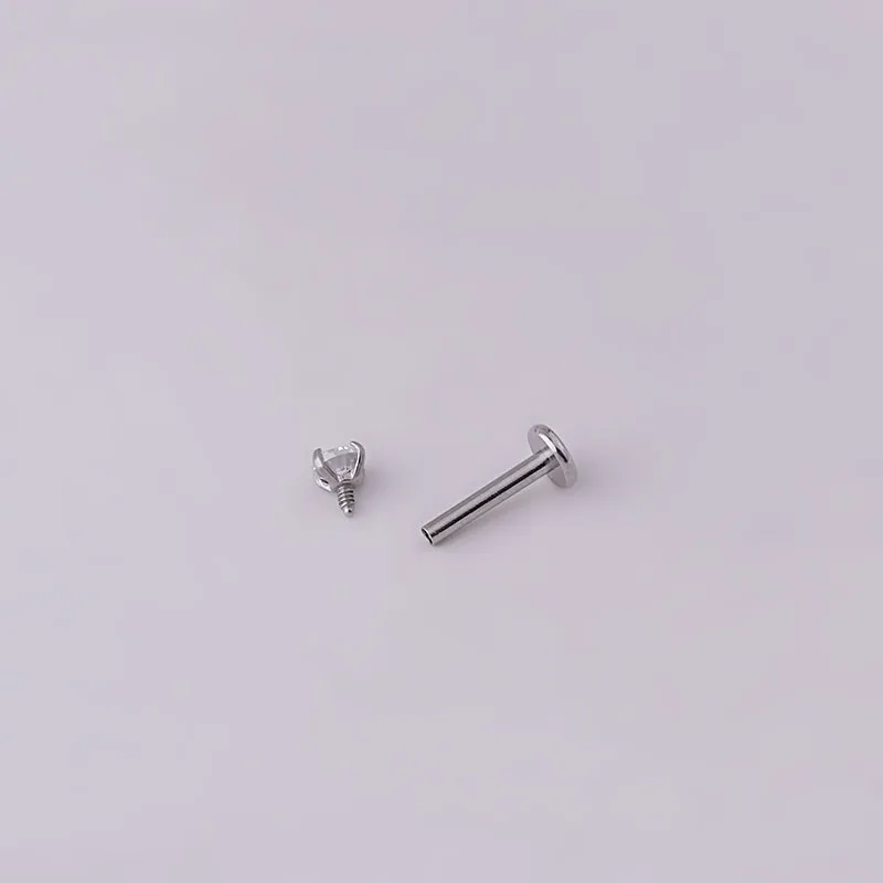 2pcs Stainless Steel Piercing Tragus Stud Earrings, Crystal Labret Small Ear Stud Helix Cartilage Earring for Women Body Jewelry - Image 2