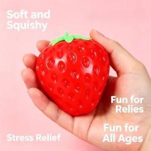 3 Pack Fruit Squishy Stress Balls, Mango Strawberry Dragon Fruit Squeeze Toys, Slow Rising Fidget Toys for Kids Adults