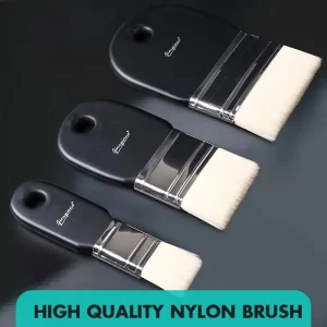 3 Sizes Nylon Square-Wash Paintbrushes Watercolor Oil Painting Brush, Acrylic Wall Painting Brush For Students Art Tools