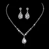 3 Wedding Season Women's Fashion Droplet Necklace and Earring Set Banquet Party Accessories 4055