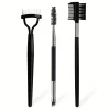 3-piece set of eye makeup tools, stainless steel eyebrow brush and comb, eyelash brush,eyelash separator eyebrow brush and brush