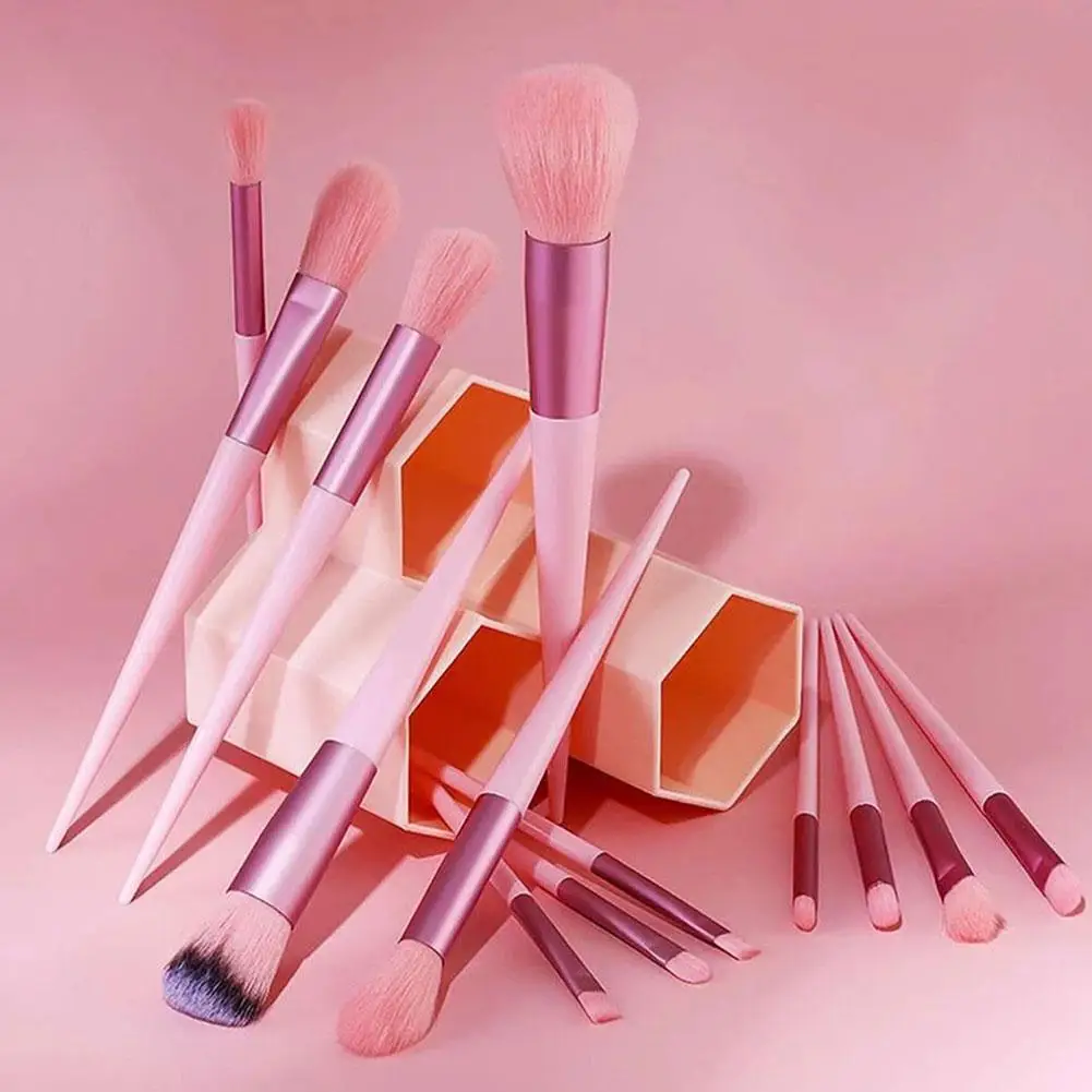 33Pcs Makeup Tools Kit Professional Soft Fluffy Makeup Brush Set Foundation Blush Eyebrow Shadow With Headband Wristband Pink - Image 3