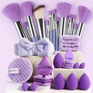 33pcs Professional Makeup Brush Set for Beginners - Soft Brush Kit with Accessories, Ideal for Combination Skin & Full Face Make