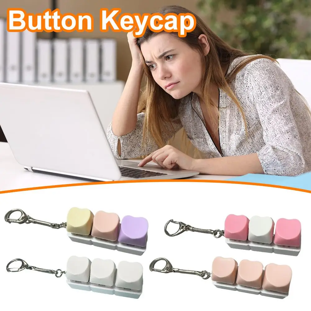 3/4/9Keys Finger Button Toys Stress Relief Finger Keyboard Caps Toy Keychain For Adult Gifts Decompression Button Toys - Image 2