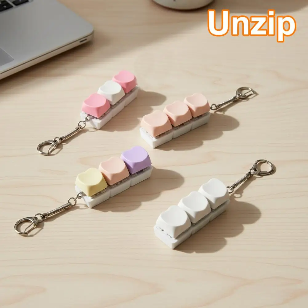 3/4/9Keys Finger Button Toys Stress Relief Finger Keyboard Caps Toy Keychain For Adult Gifts Decompression Button Toys - Image 5